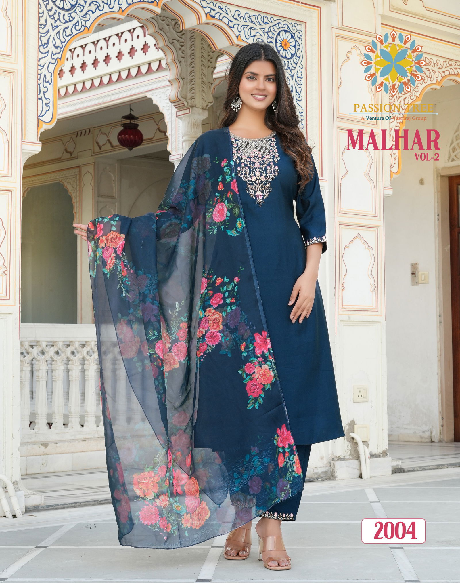 Malhar Vol 2 By Passion Tree Roman Silk Embroidery Readymade Suits Wholesale Price In Surat
